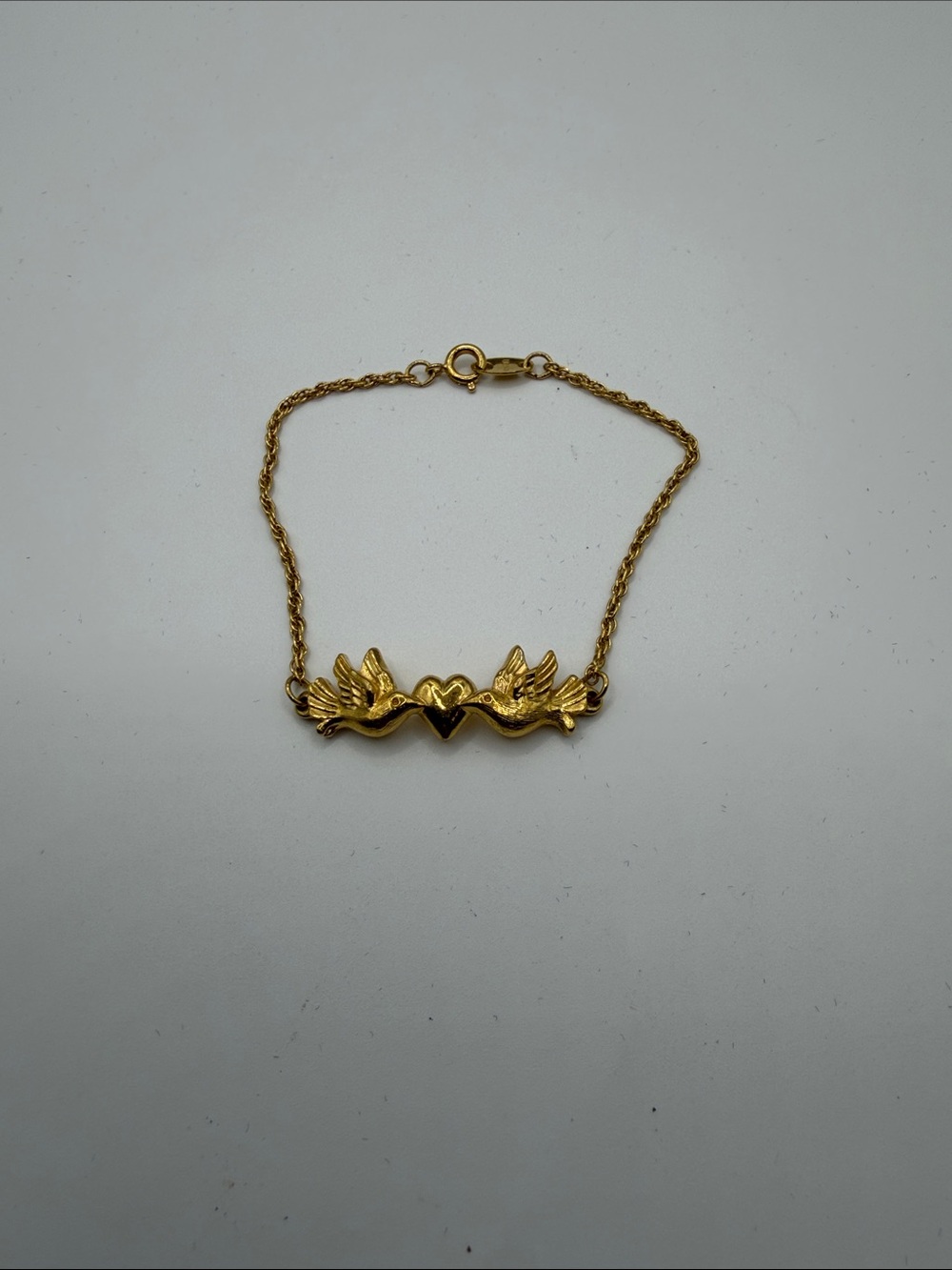Avon Gold-Tone Dove & Heart Bracelet